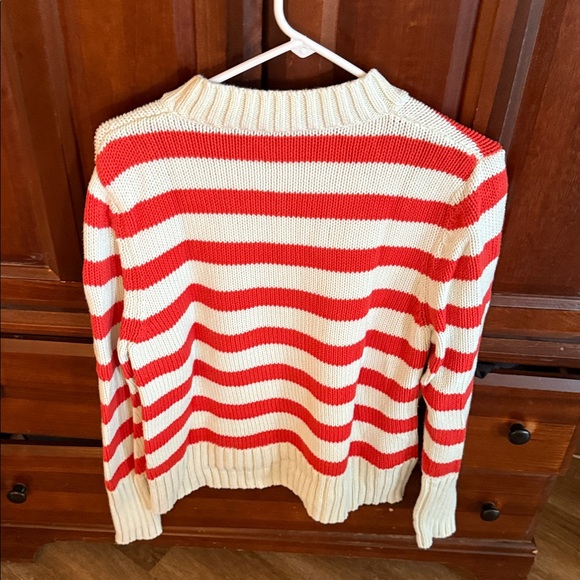KULE Cream & Red Striped Crewneck Sweater - Picture 3 of 3